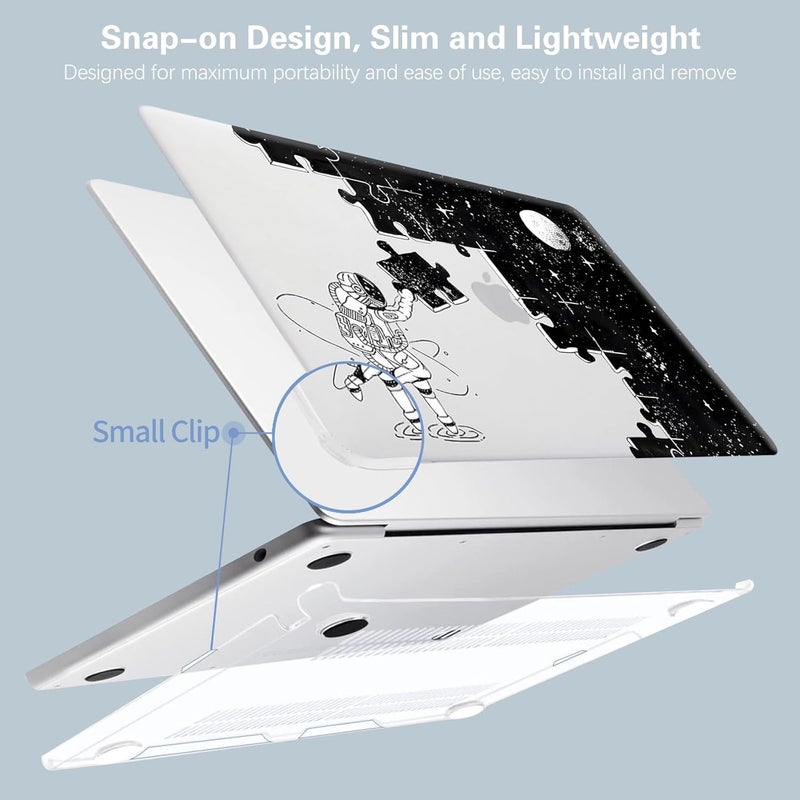 KEROM Compatible for MacBook Air 13 inch Case 2025 M4, 2024-2022 M3 M2 A3240 A3113 A2681, Cute Sleek Aesthetic Plastic Hard Shell with Keyboard Cover for MacBook Air 13.6 inch Case, Space Puzzle - Image 5
